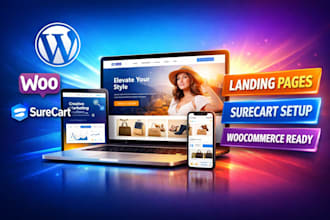 build wordpress website landing page redesign surecart woocommerce setup