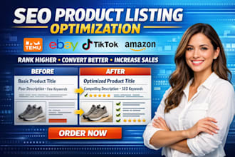do temu ebay tiktok amazon seo product listing design description optimization