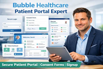 develop bubble patient portal app with consent forms, patient signup, profile
