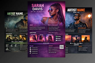 epk design artist press kit music press kit music branding kit one sheet dj kit