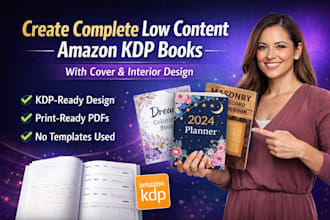 create a complete low content for amazon kdp book with cover and interior design