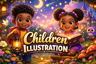 children book illustration cute magical illustration