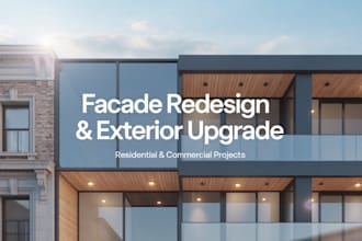 design facade redesign for residential or commercial upgrade
