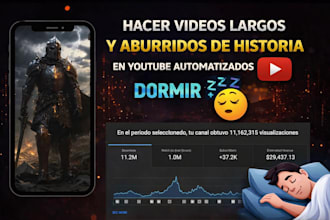 hacer videos largos y aburridos de historia en youtube automatizados para dormir