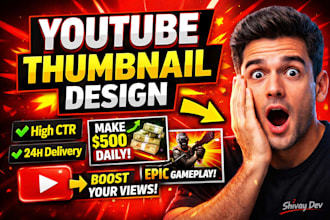 make modern youtube thumbnail design