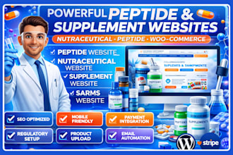 build nutraceutical peptide woo commerce research peptide supplement website