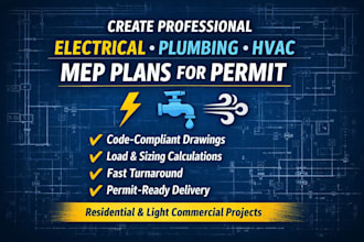 create electrical, plumbing, and hvac plans for permits
