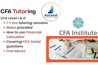 be your cfa tutor, economics, accounting and finance tutor