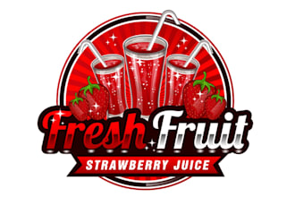 create creative and good looking strawberry logo design