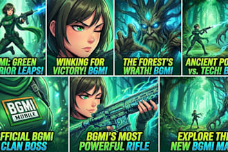 design custom anime bgmi gaming thumbnails for youtube