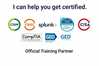 pass isaca cism cisa crics AWS wgu assessments splunk comptia ged certifications