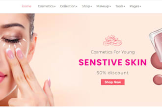 build beauty shopify store cosmestic  skincare website, lipstick store