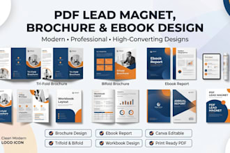 pdf lead magnet, brochure, brochure design, workbook, ebook report, lead magnet