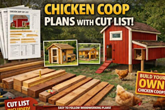 design detailed 2d 3d chicken coop woodworking plans with cut list