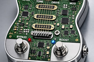 design a professional low noise guitar pedal pcb ready for manufacturing