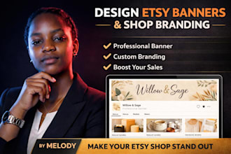 design a professional etsy banner, shop cover, branding kit, and brand logo
