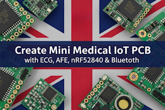 design mini medical iot pcb, ecg, afe, nrf52840  bluetooth le