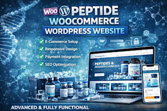 build peptide, nutraceutical, sarms, nootropic fda complaint woocommerce website
