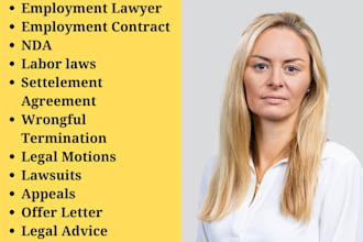 be your employment lawyer and help you get justice in US
