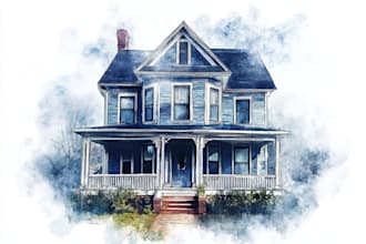 draw a watercolor house painting