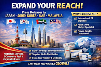 distribute press releases in japan, south korea, uae malaysia SEO media coverage