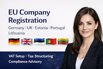 germany, UK, portugal, lithuania, estonia company registration and vat setup