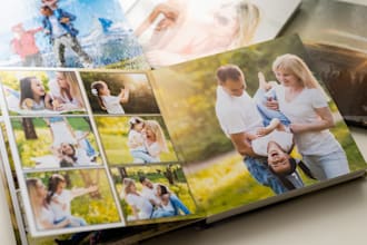 design, photobook layout, photo collage, wedding album, coffee table book