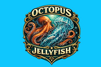 make high quality octopus, jellyfish logo with unlimited revision