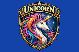 create high quality unicorn logo with free source file