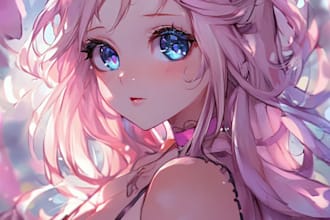 draw anime chibi character art for design character