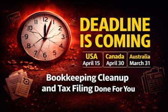 fix your books and file US, canada, australia tax return for tax season
