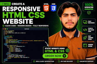 create a responsive HTML CSS website