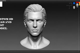 sculpt realistic 3d head model or bust for game and 3d printing
