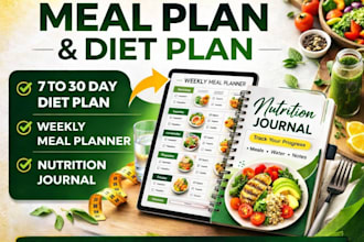 design customized meal plan diet plan nutrition journal meal planner