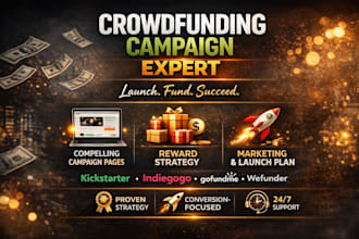 create high converting crowdfunding campaign for kickstarter indiegogo