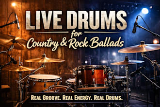 record professional live drums for country songs and rock ballads
