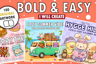 create cozy bold and easy coloring book for kids