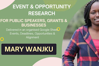 research events and opportunities for your business or speaking career