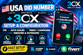 provide USA did number with 3cx setup and only usa did number