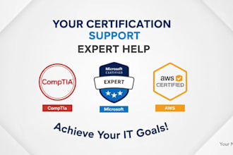 help you comptia AWS microsoft scrum master salesforce pmp cobit certifications