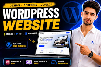 design redesign wordpress website, website development as a full stack developer