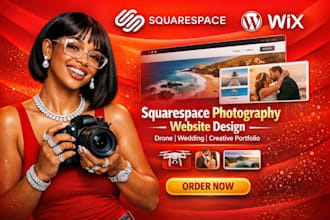squarespace drone photography creative portfolio photographer wedding website