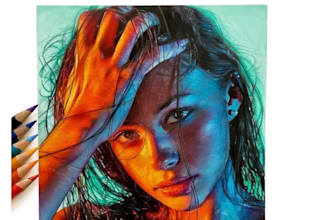 draw a realistic colored pencil portraits and custom hand drawn sketch