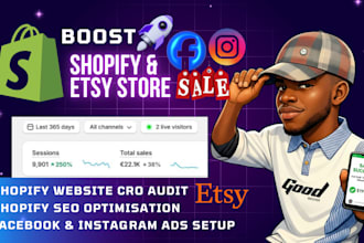 boost shopify etsy store sales with facebook instagram shop ads SEO marketing