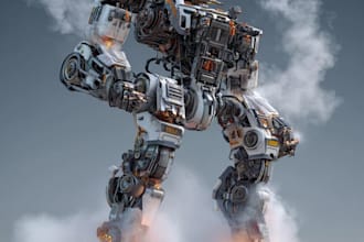 design sci fi mecha and robot concept art