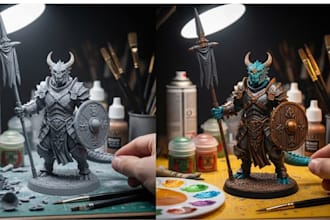 do 3d print and paint ship custom cosplay miniature figurine resin print