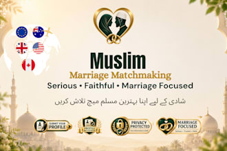 help you find a practicing muslim marriage match in UK USA canada eu