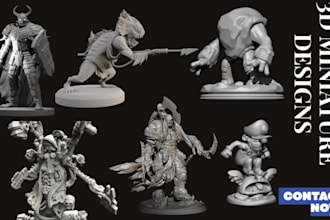 sculpt 3d miniature, sculpture, figurines, warhmmer, tabletop, for 3d printing