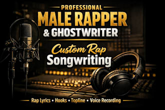 be your professional male rapper, ghostwriter and custom rap songwriter