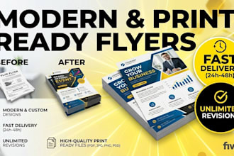 do professional, modern, print ready flyer design for any business